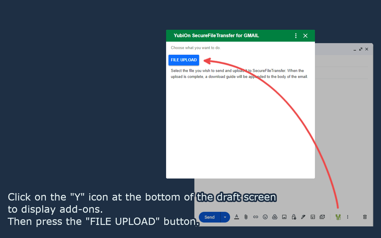 Gmailからファイルをアップロード