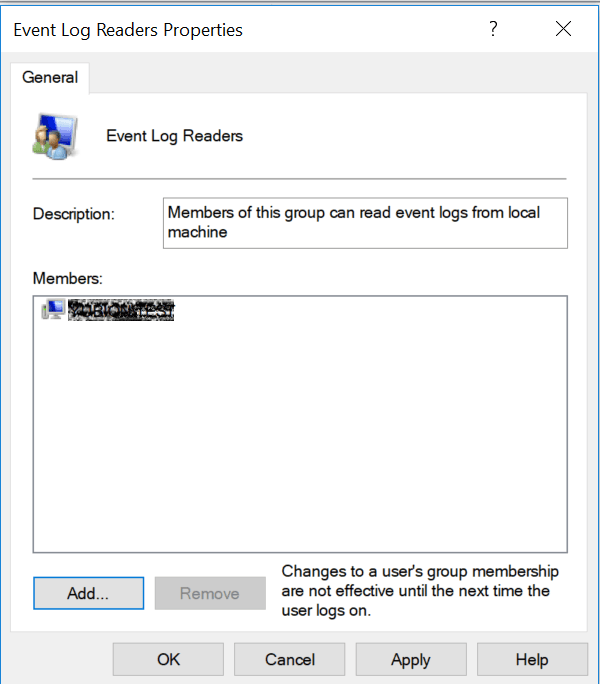 Event Log Readers設定